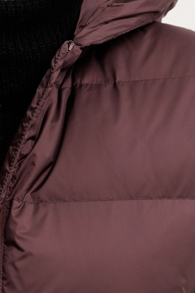 Max Mara Burgundy Quilted Sleeveless Vest