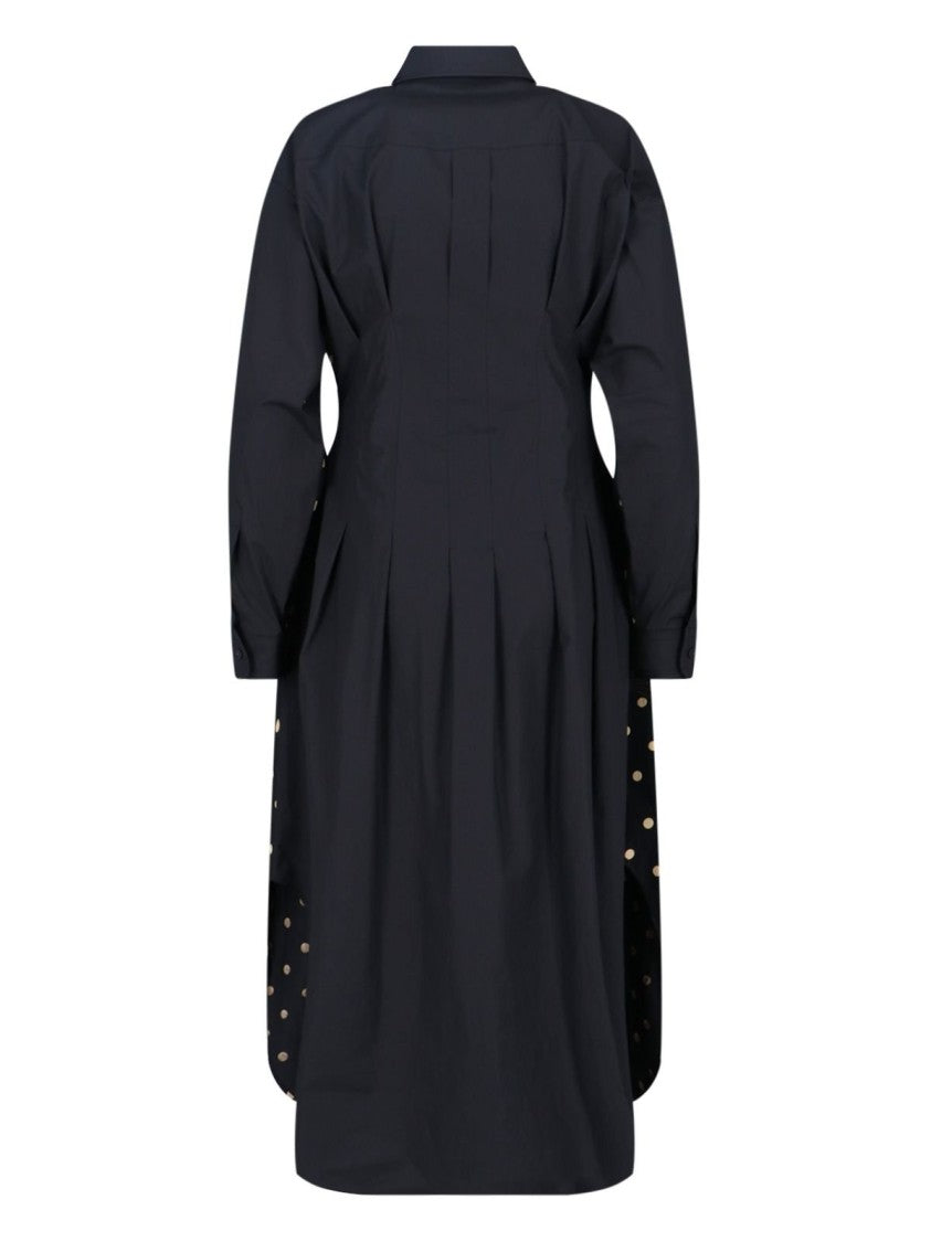 Moschino Polka-Dot Shirt Dress – Black & Beige