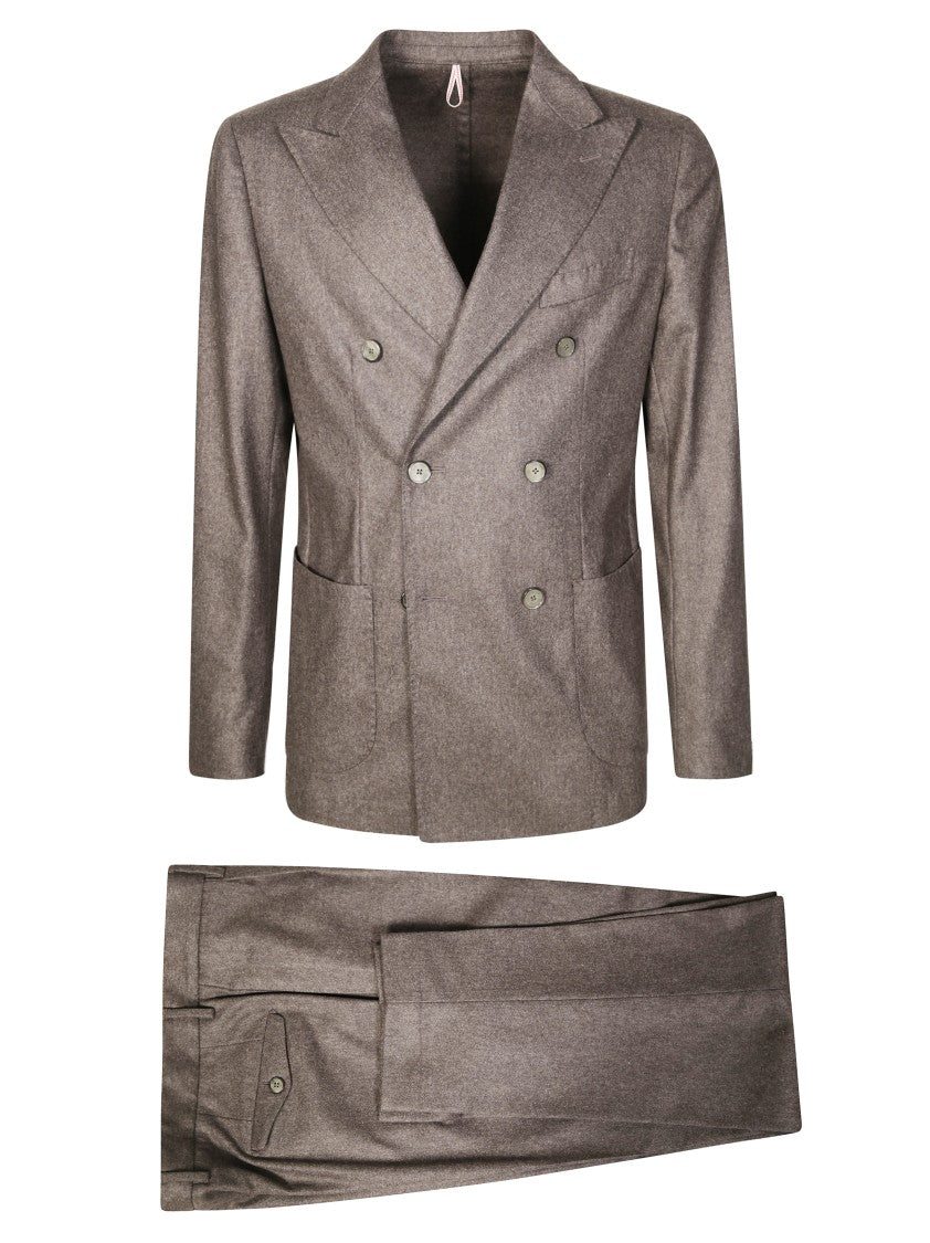 Santaniello Double-Breasted Cashmere-Wool Blazer With Tailored Trousers