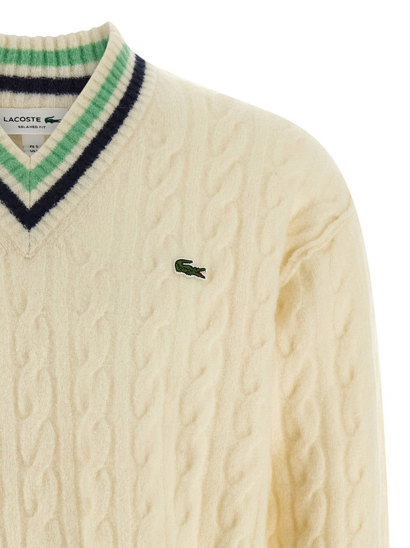 Lacoste Braided Wool Sweater