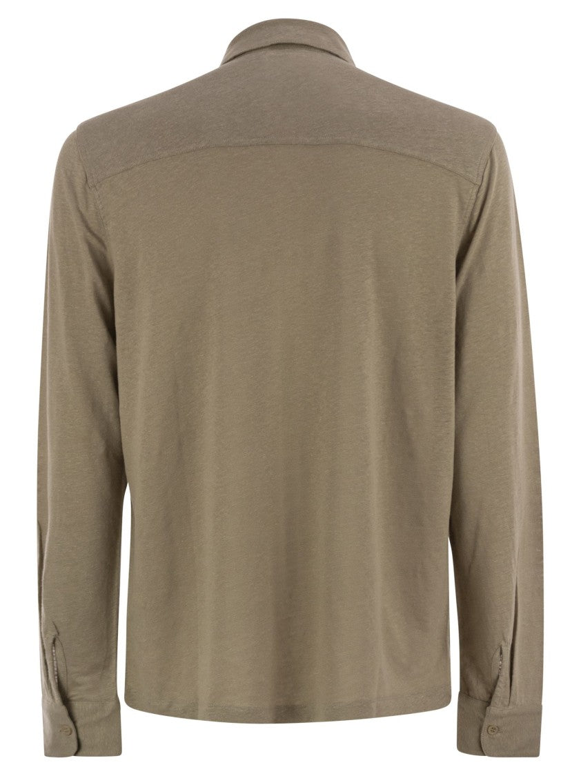 Majestic Linen Long-Sleeved Shirt With Classic Collar