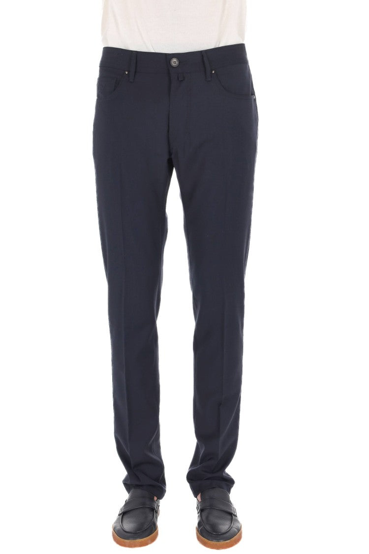 Jacob Cohen Blue Bard Fresco Wool Pants