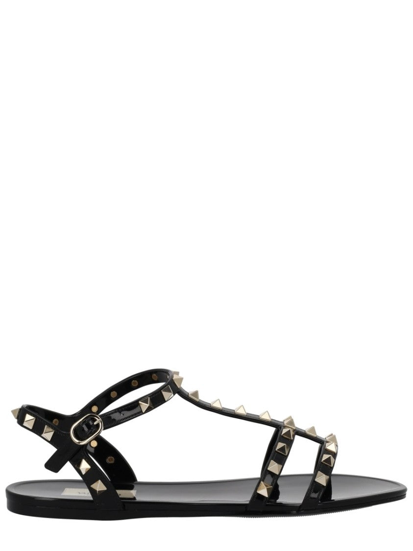Valentino Garavani Rockstud Pyramid Studded Ankle Strap Sandals