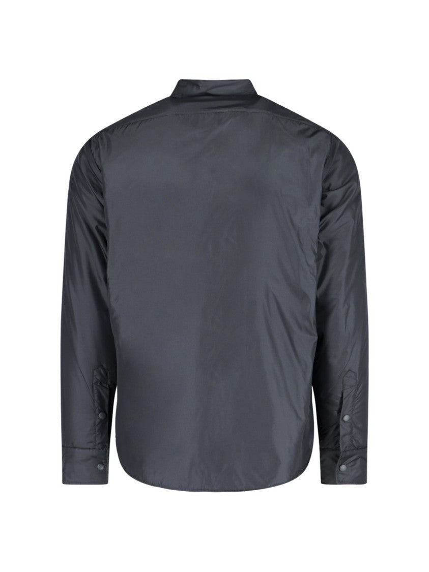 Aspesi Solid Grey Casual Shirt With Traditional Collar And Button-Down Front