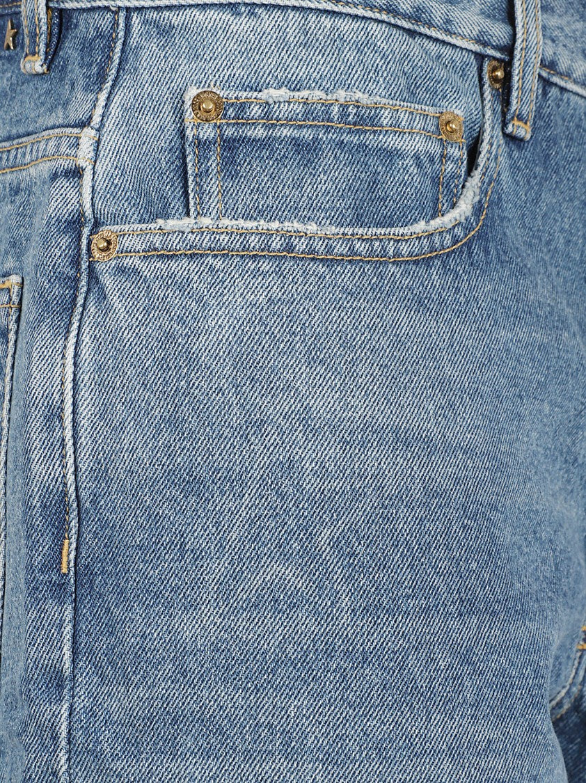 Golden Goose Light Blue Straight-Fit Jeans With Concealed Fastening