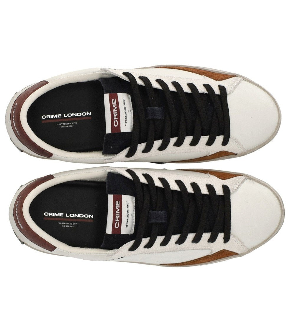 Crime London Distressed White Sneaker