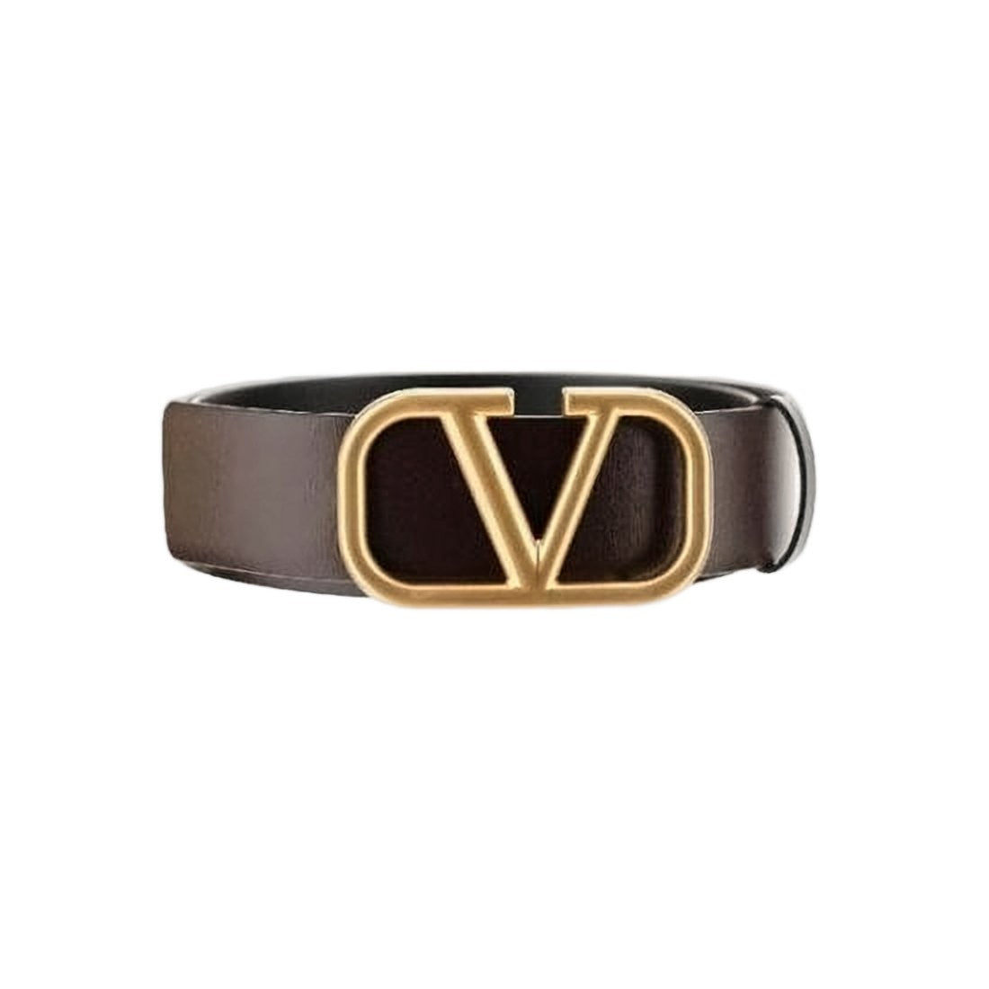 Valentino Garavani Dark Brown Cowhide Leather Belt