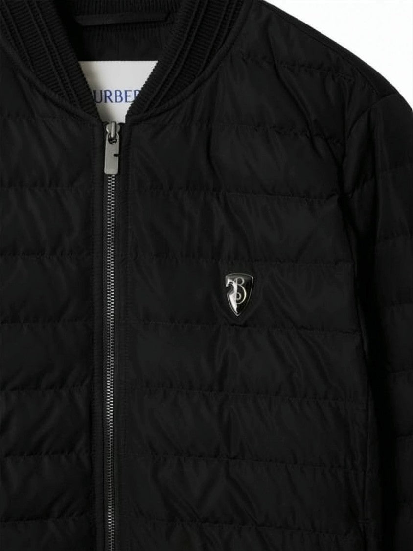 Burberry Quilted Bomber Jacket With Ribbed Accents