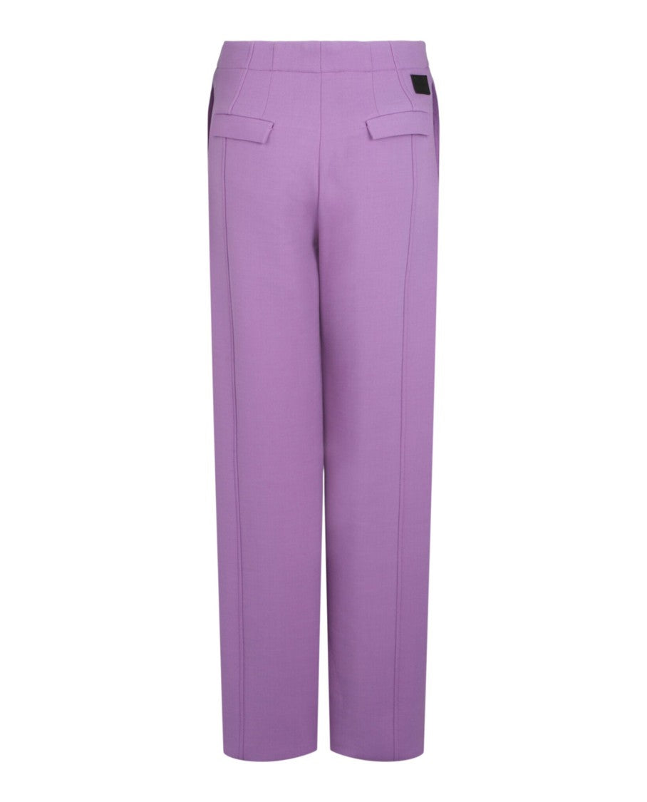 Ferragamo High-Rise Straight-Leg Trousers With Pintuck Seam Detailing