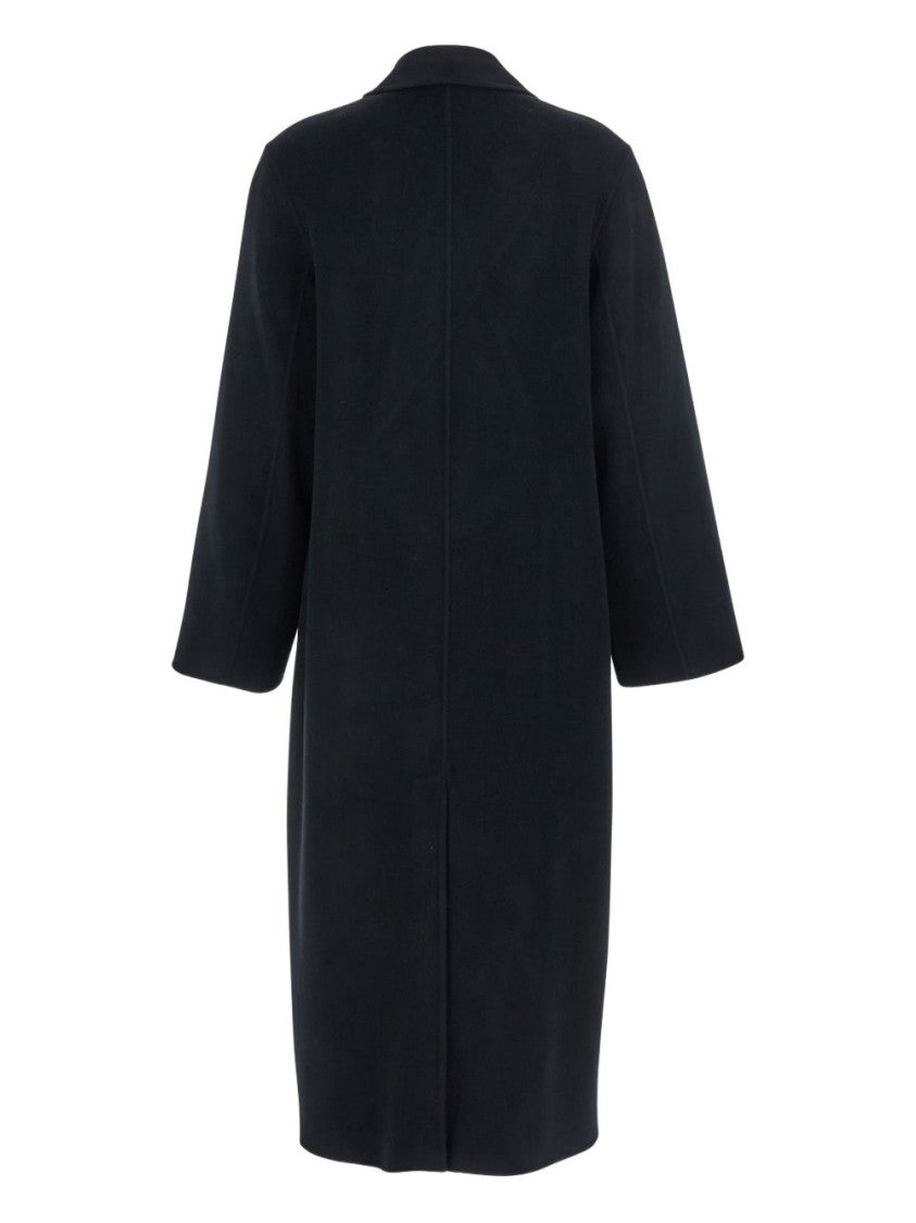Ivy & Oak Double-Breasted Black Coat With Notched Lapels