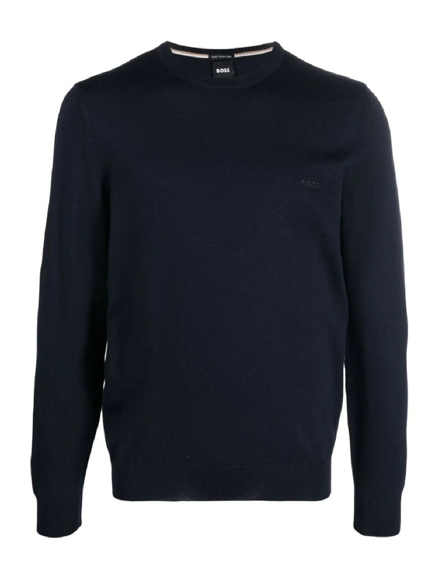 Hugo Boss Classic Crew Neck Sweater With Ribbed Details