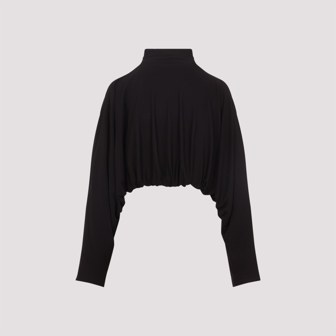 Alaïa Draped Black Viscose-Blend Jacket With Stand Collar