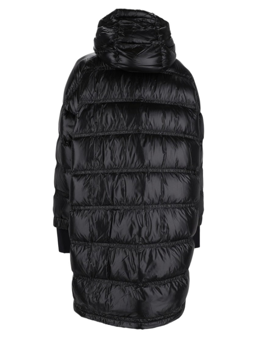 Moncler Grenoble Black High-Collar Ribbed-Cuff Quilted Sports Jacket