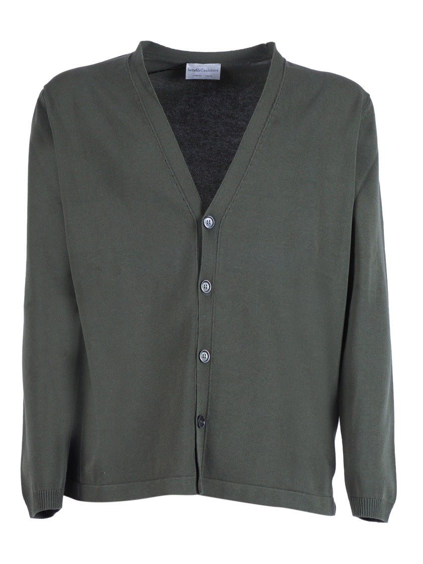 Sette Fili Cashmere Tubolare Mid Length V Neck Cardigan