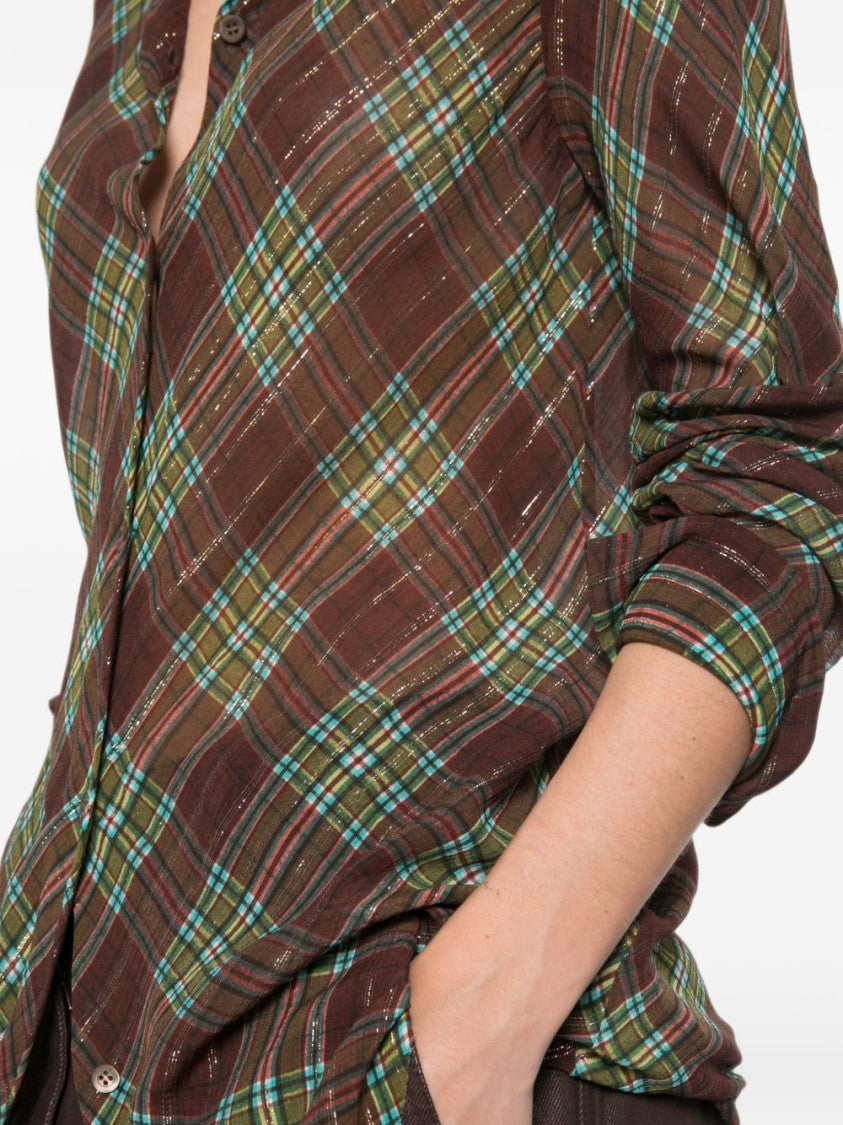 Dries Van Noten Diagonal Plaid Button-Down Shirt