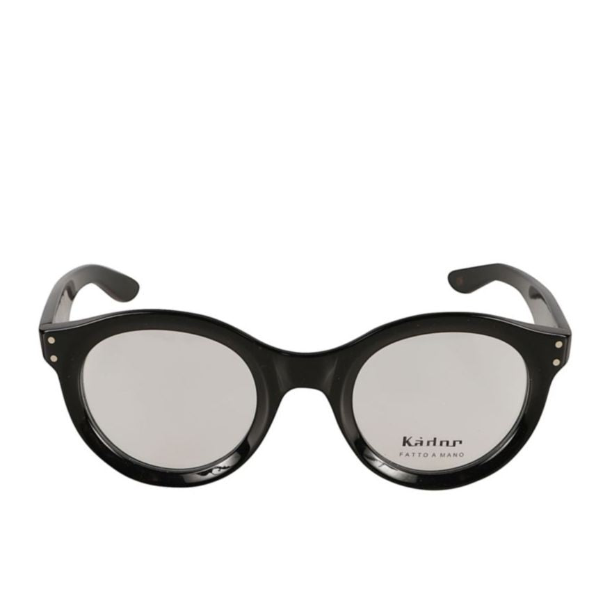 Kador Thick Glossy Black Frame Sunglasses With Rounded Lenses
