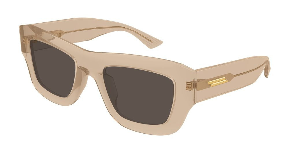 Bottega Veneta Brown Gold-Tone Accents Oversized Brown Sunglasses
