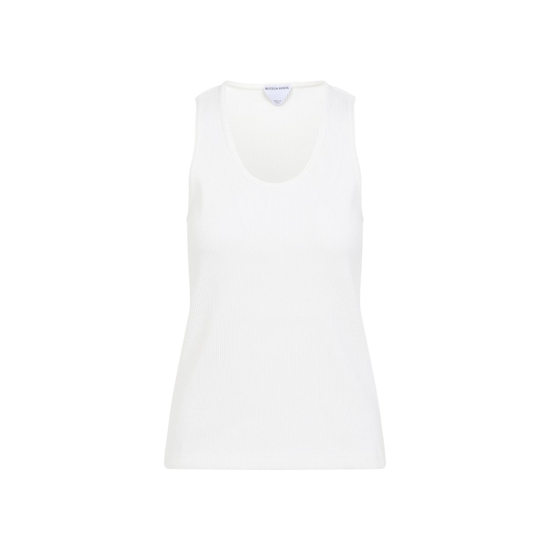 Bottega Veneta Sleeveless Fitted Ribbed Top With Scoop Neckline