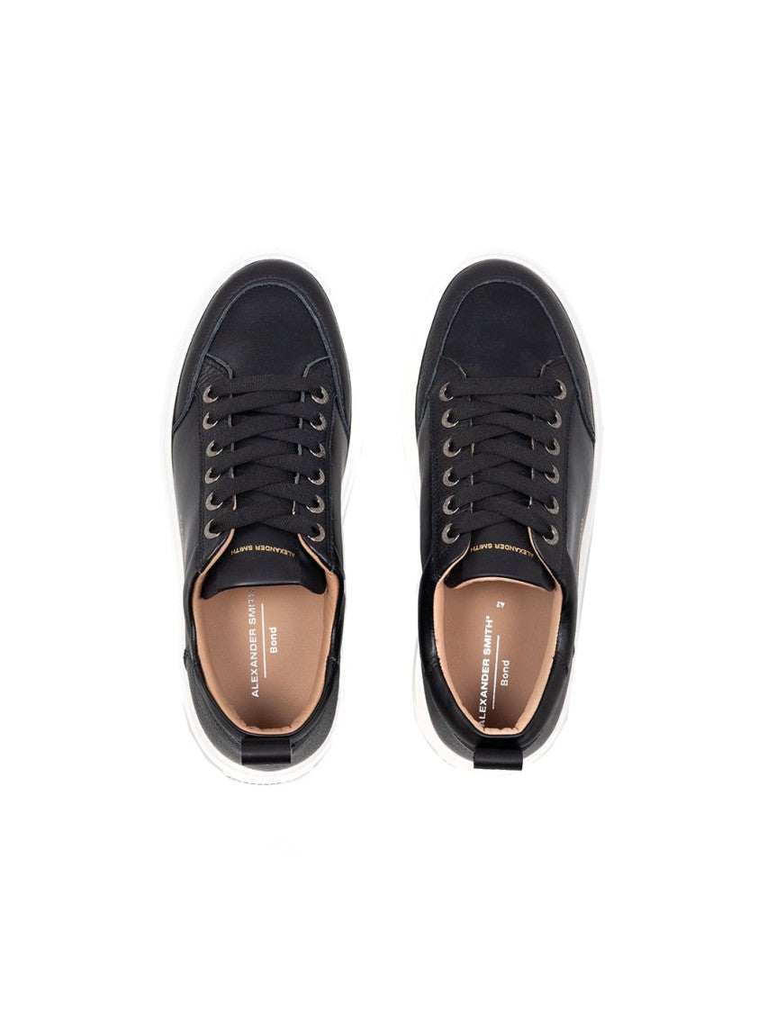 Alexander Smith Black Leather Casual Trainers