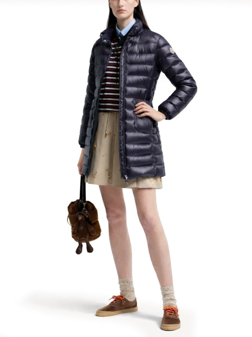 Moncler Genet Quilted High-Collar Down Jacket