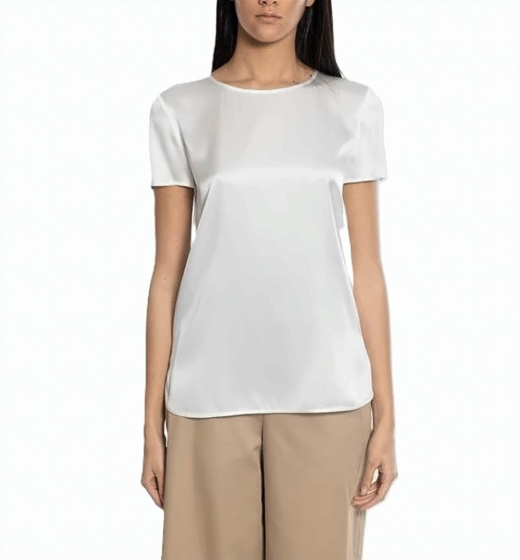 Max Mara Short-Sleeved Blouse With Smooth Shiny Finish