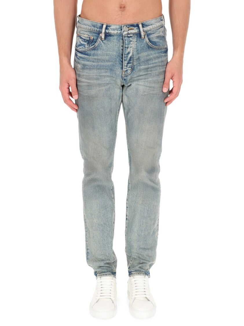 Purple Brand Faded Light Blue Whiskering Jeans