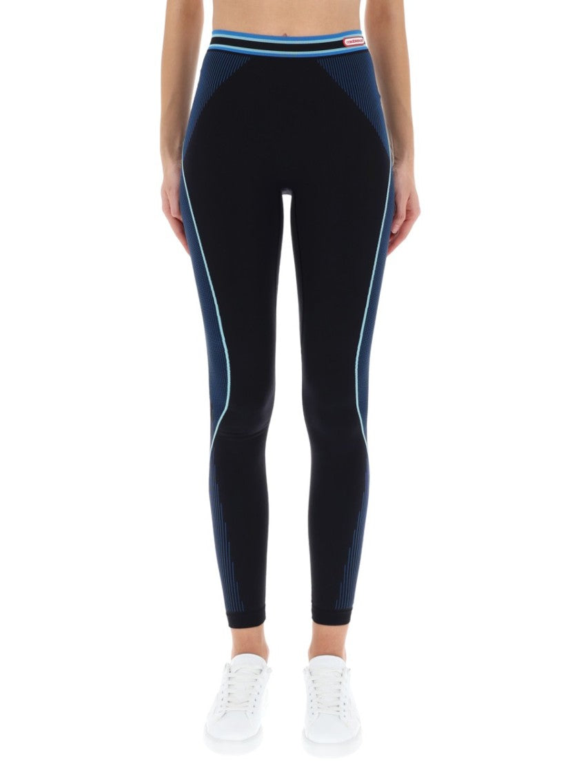 Casablanca Seamless High-Waisted Leggings With Ribbed Texture Panels