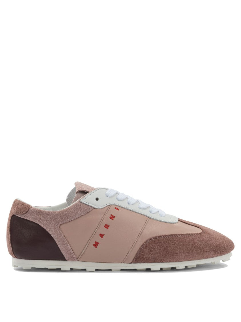 Marni Retro-Inspired Low-Top Leather Sneakers With Logo Accents