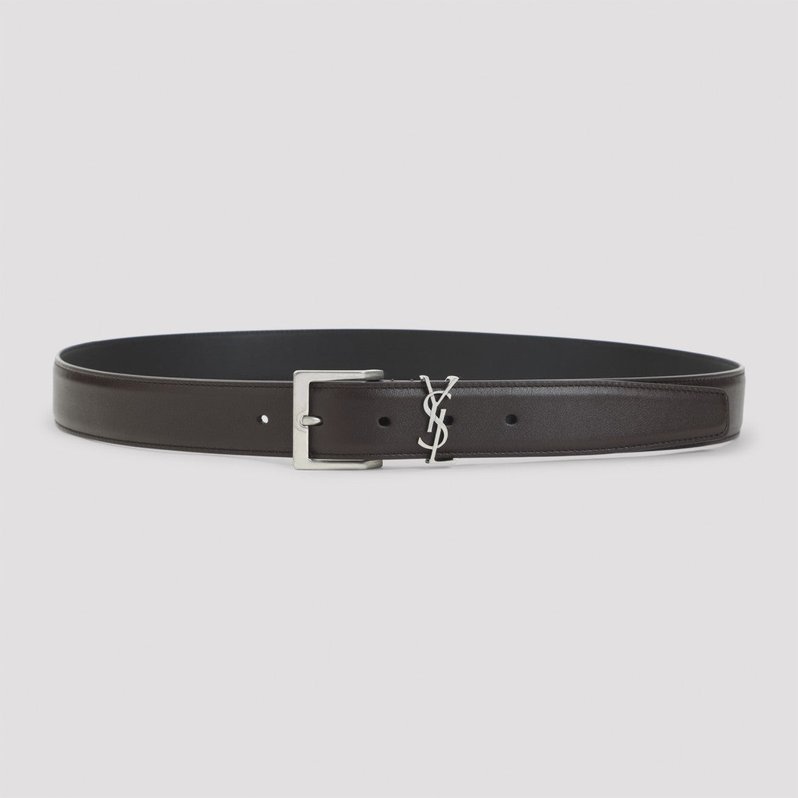 Saint Laurent Classic Brown Calf Leather Belt