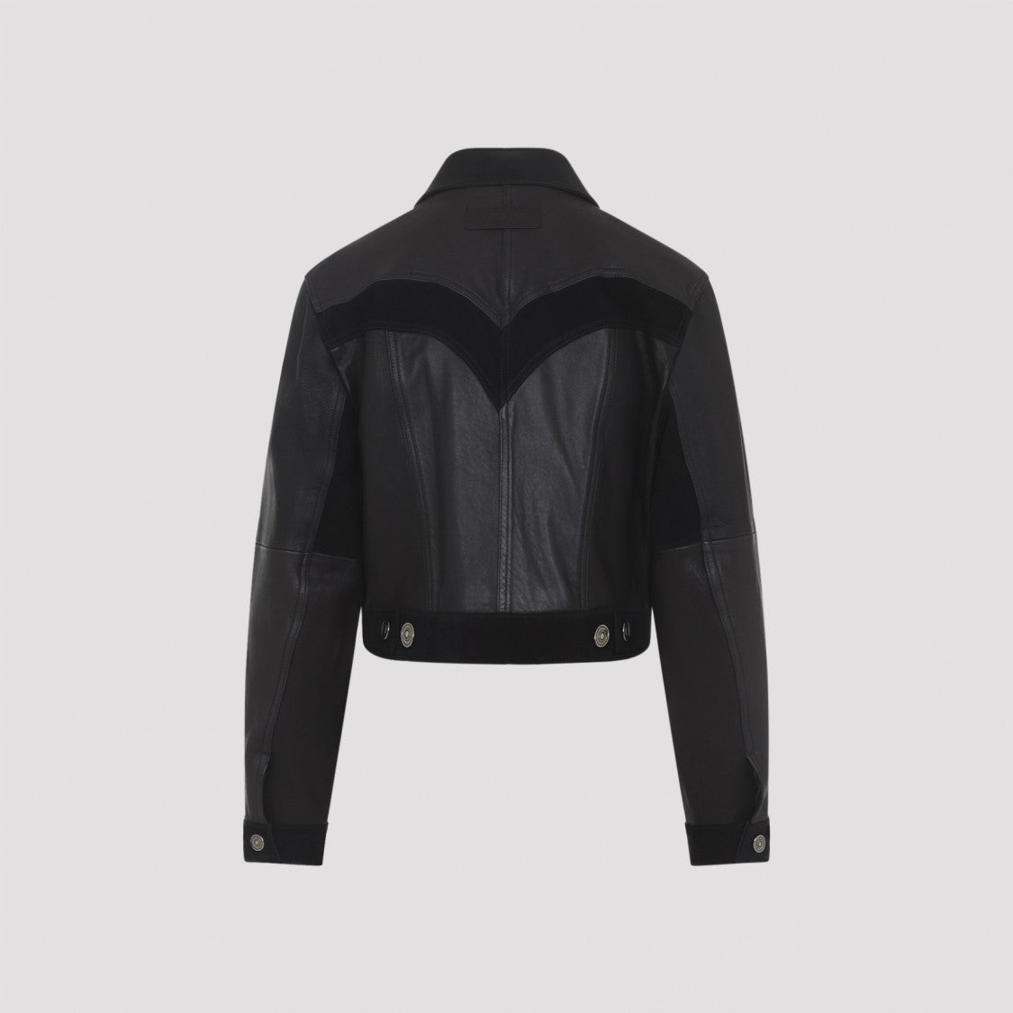 Versace Cropped Black Lamb Leather Jacket