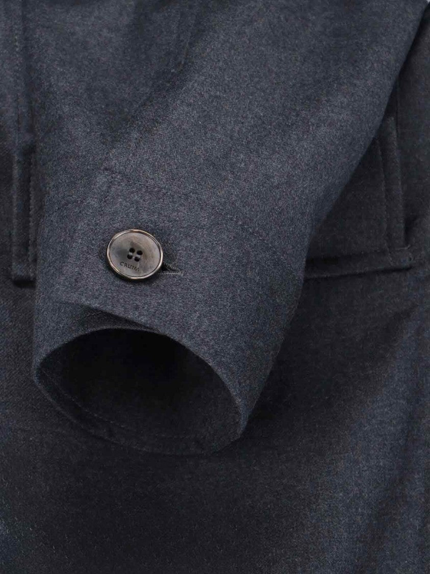 Cruna Structured Grey Virgin Wool Shirt Jacket
