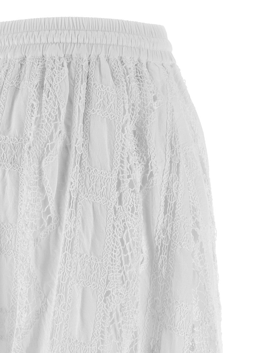 Pinko Long Sangallo Skirt With Macramé Pattern