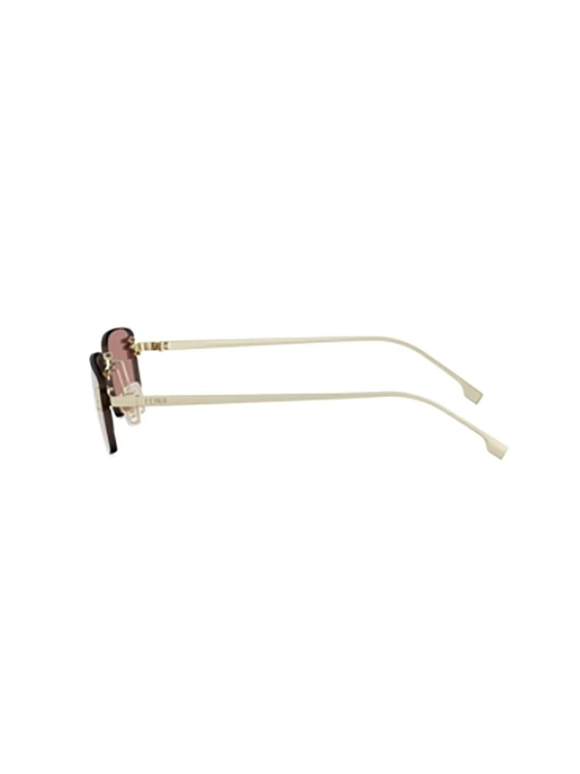 Fendi Fe4172us Rectangular Metallic Tinted Sunglasses