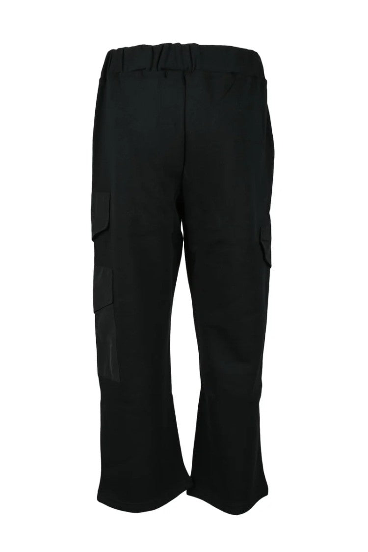 Rose A Pois Relaxed Fit Cropped Trousers With Elastic Waistband And Side Pockets