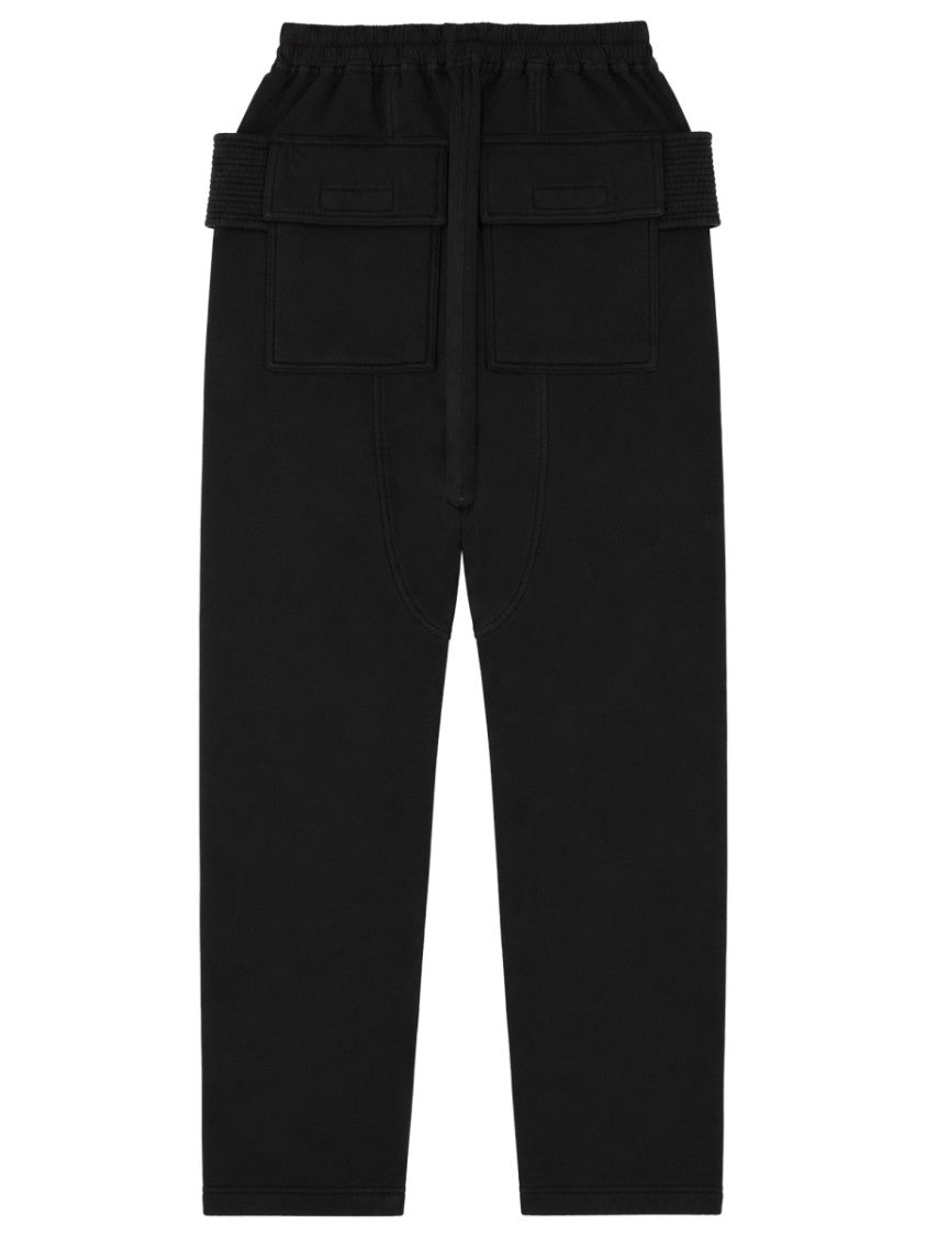 Drkshdw By Rick Owens Relaxed Fit Cropped Cargo Pants With Contrasting Drawstring And Ribbed Detailing