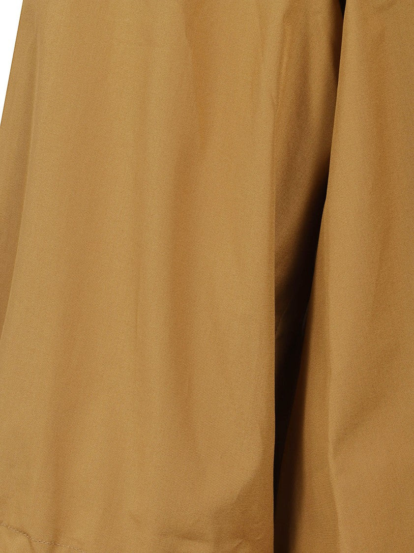 Max Mara Relaxed Fit Brown Cotton Shirt With 3/4 Sleeves And Classic Collar