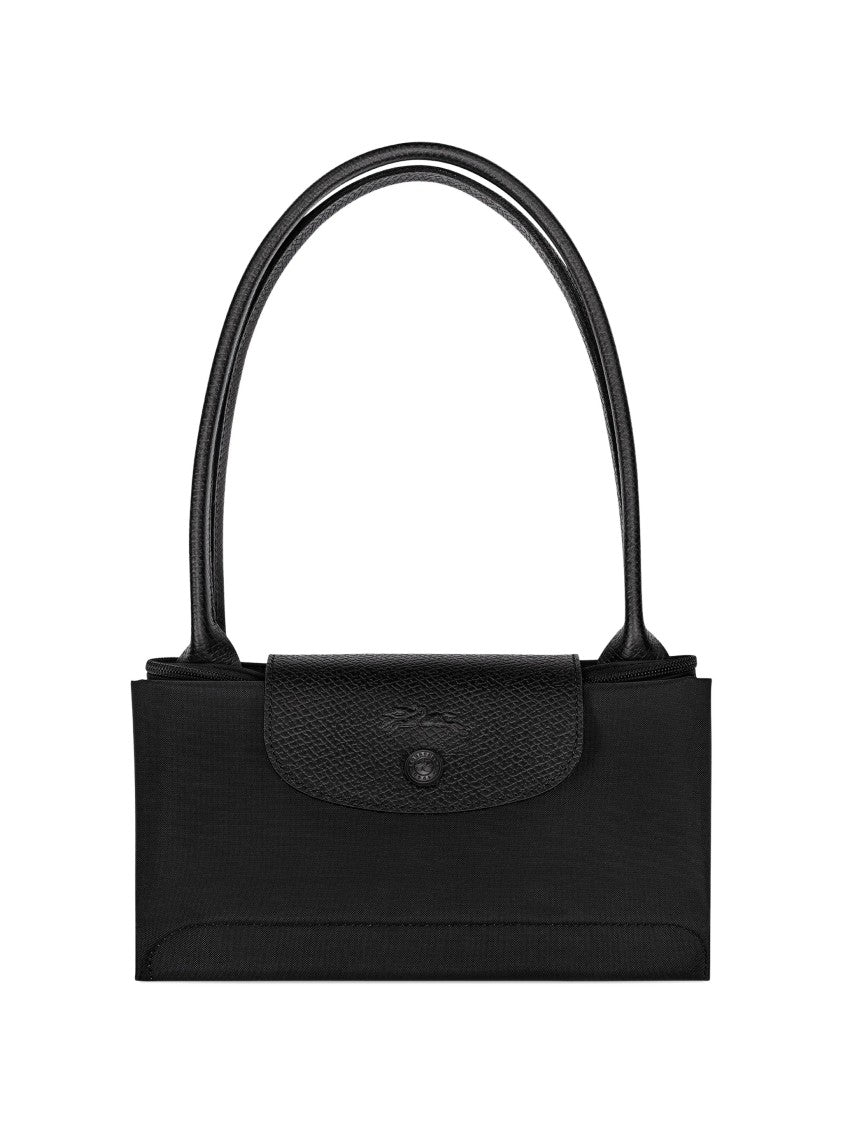 Longchamp Rectangular Black Tote Bag With Zip Closure