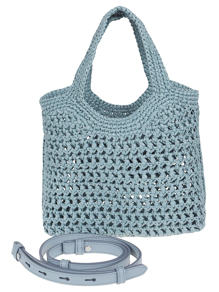 Tod's Hand-Crocheted Raffia Shopping Bag With Leather Details