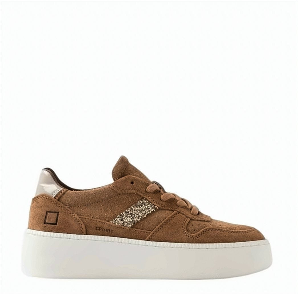 D.A.T.E Platform Sneakers With Furry Suede Tongue