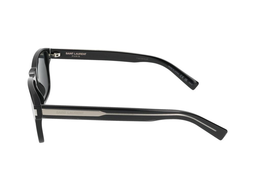 Saint Laurent Black Bold Square Acetate Sunglasses