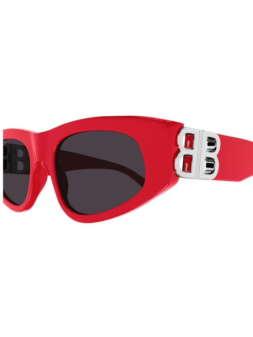 Balenciaga Red Bb0095s Narrow Rectangular Sunglasses