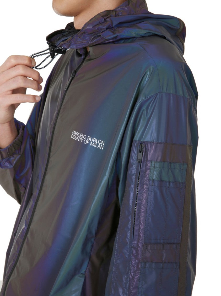 Marcelo Burlon Reflective Iridescent Wind Jacket