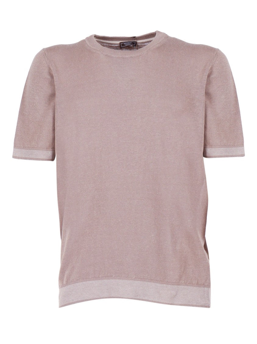 Peserico Short Sleeve Ribbed Crew Sweater