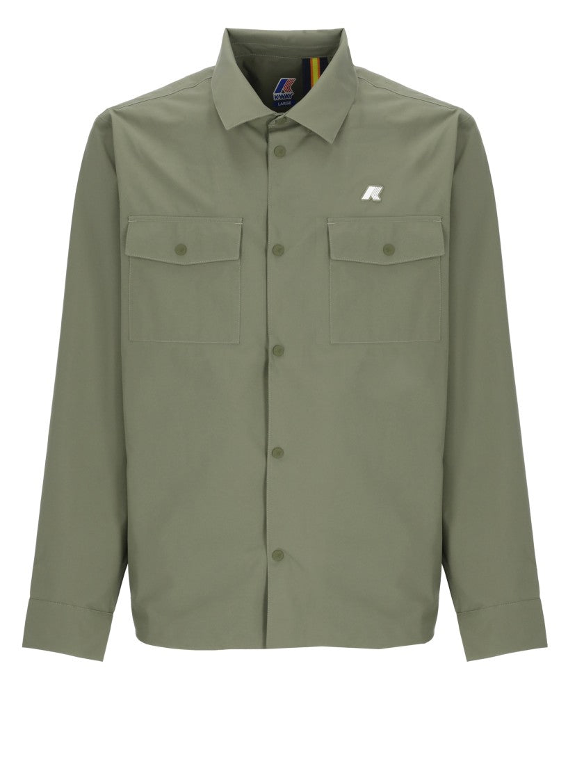 K-Way Army Green Umbert Stretch Buttoned Overshirt