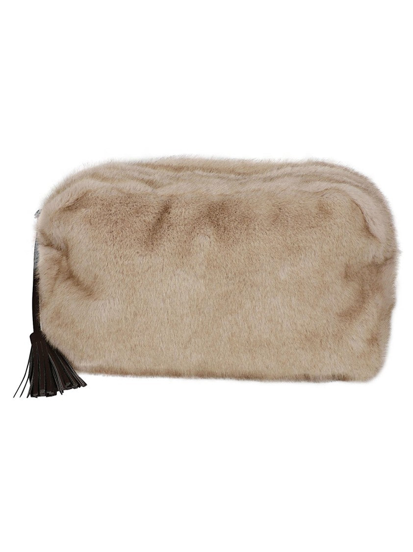 P.A.R.O.S.H. Plush Faux Fur Poche Tte Bag With Tassel Detail