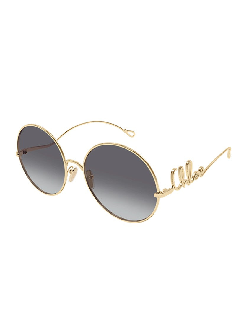 Chloé Metallic Oval Sunglasses With Artistic Wire Design