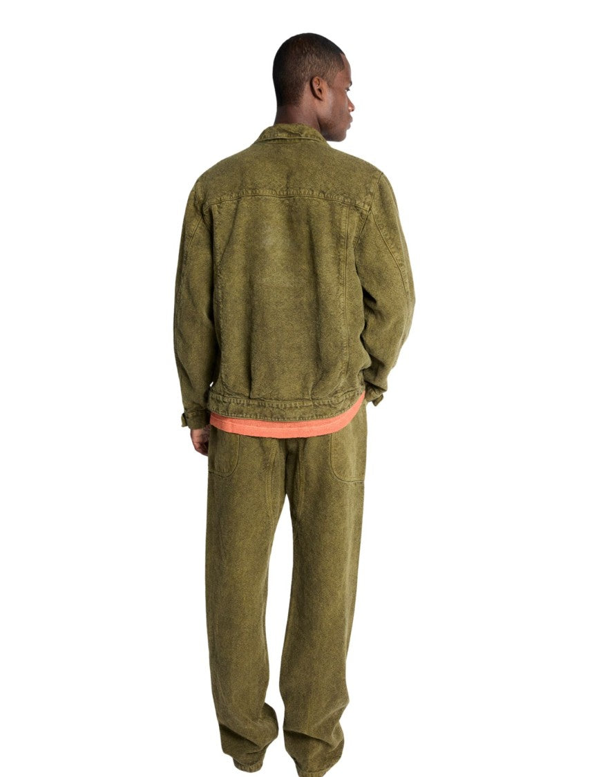Origin Of Line Green Relaxed Fit Hemp Canvas Overshirt