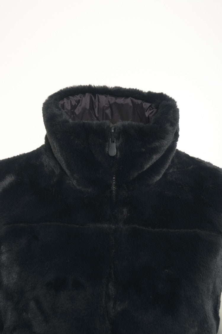 Save The Duck Faux Fur Gilet With High Collar And Innovative Padding