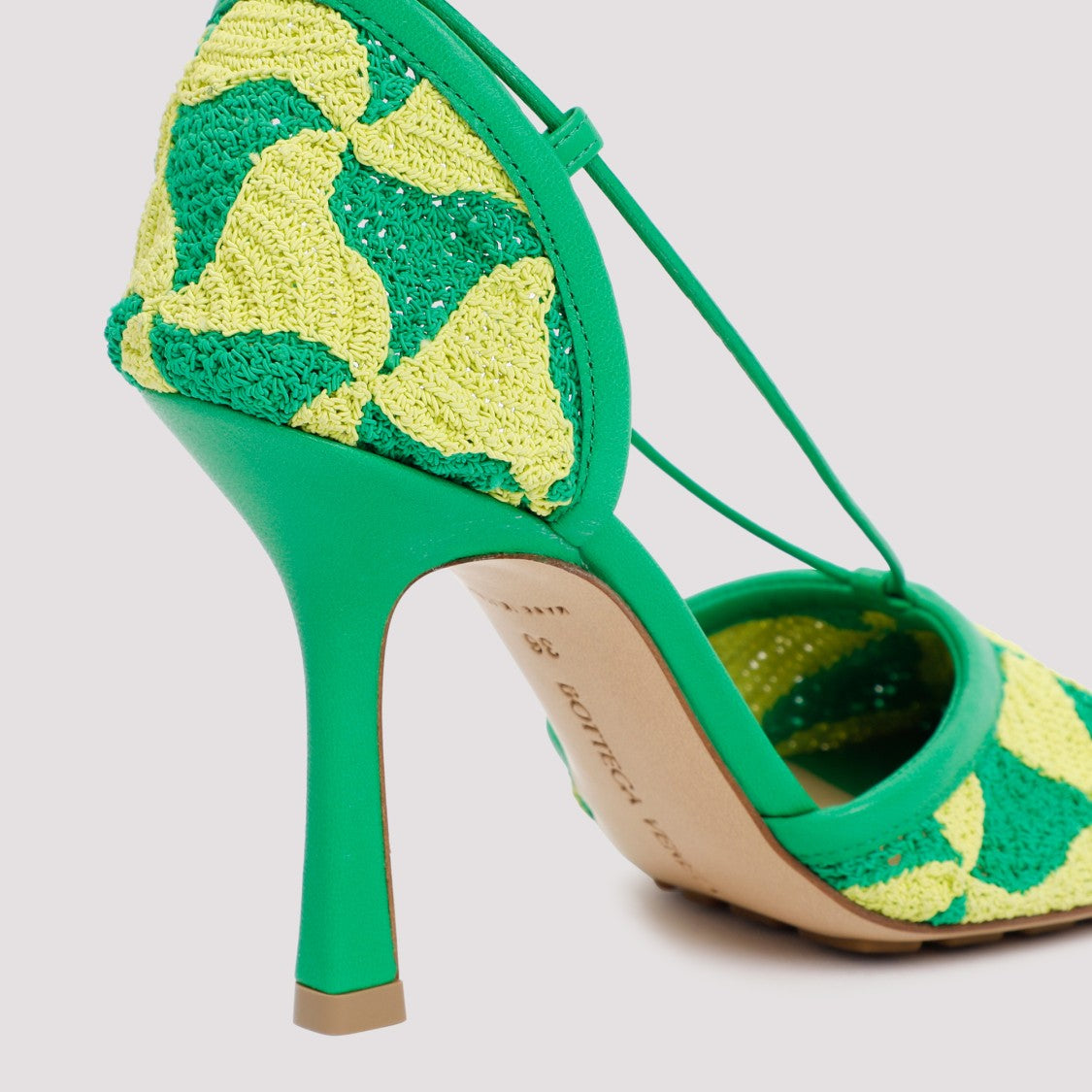 Bottega Veneta Green Ad Yellow Stretch Sandals