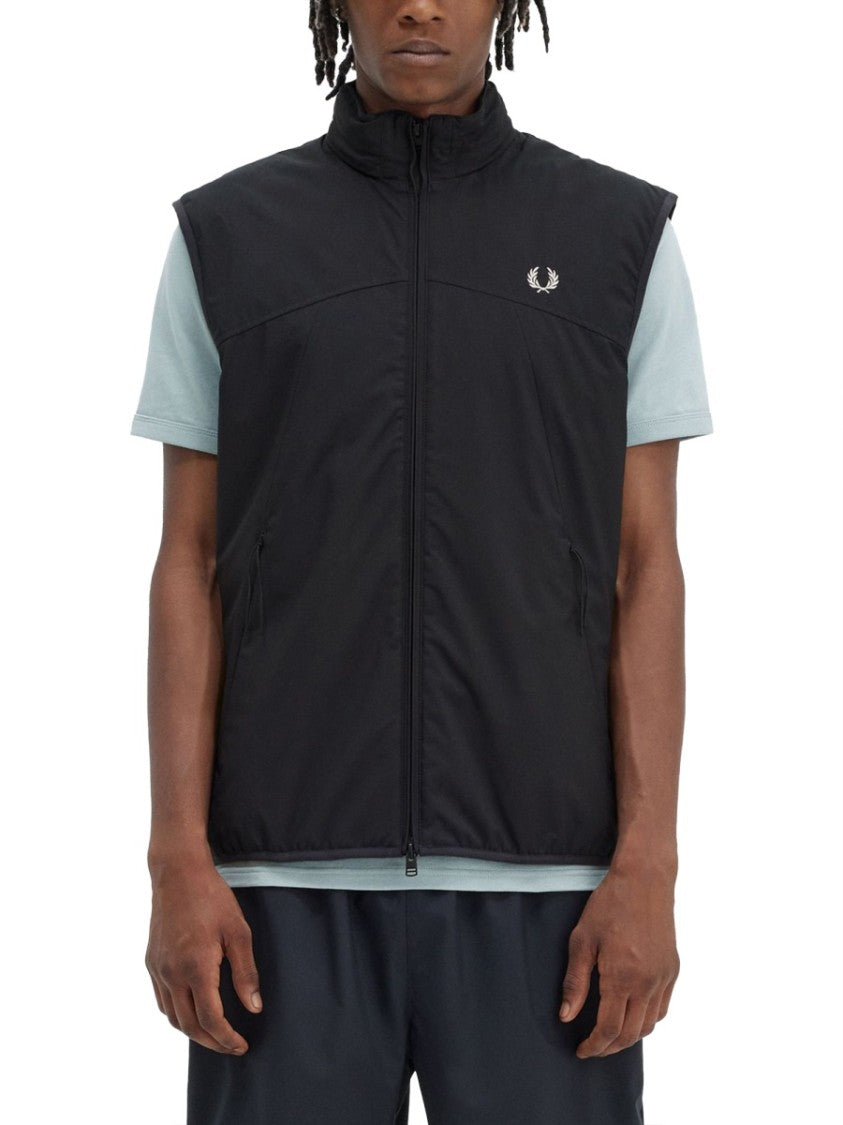 Fred Perry Black Vest With Subtle Logo Detail